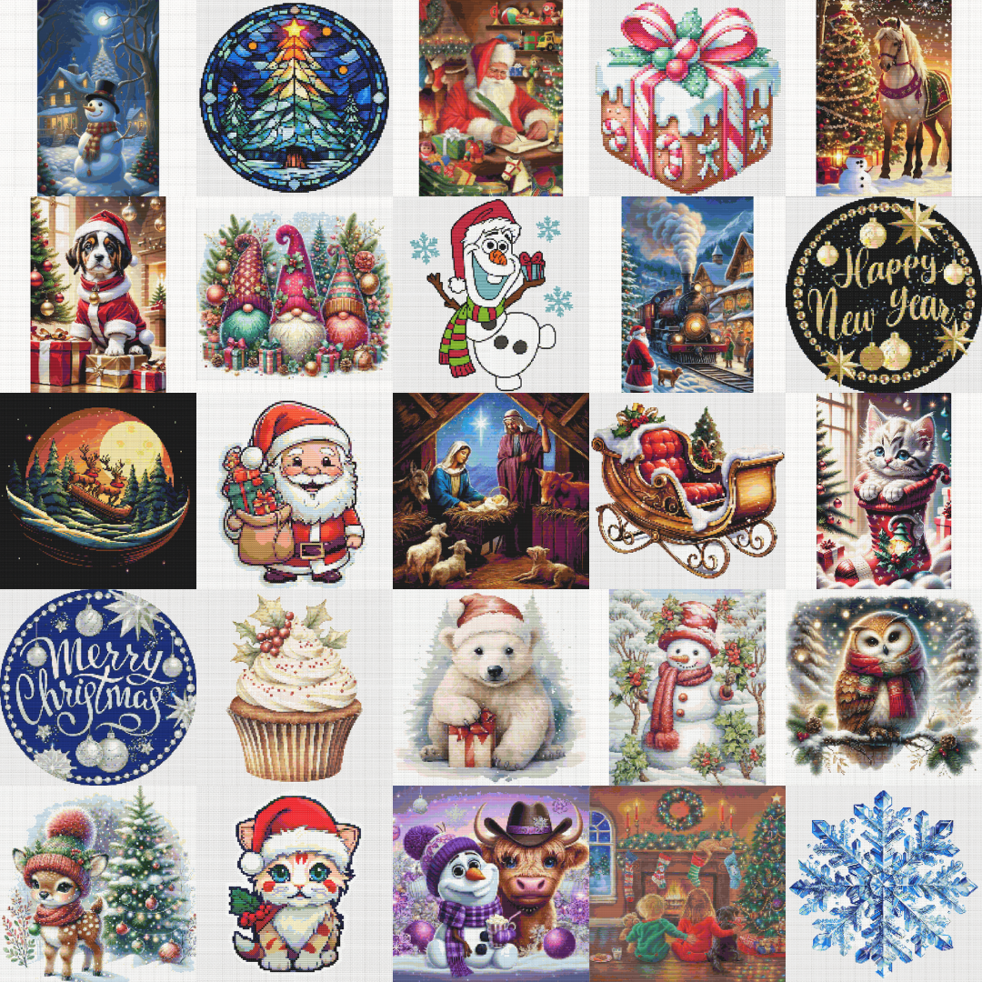 Christmas Mega Bundle - 62 Cross Stitch Patterns PDF