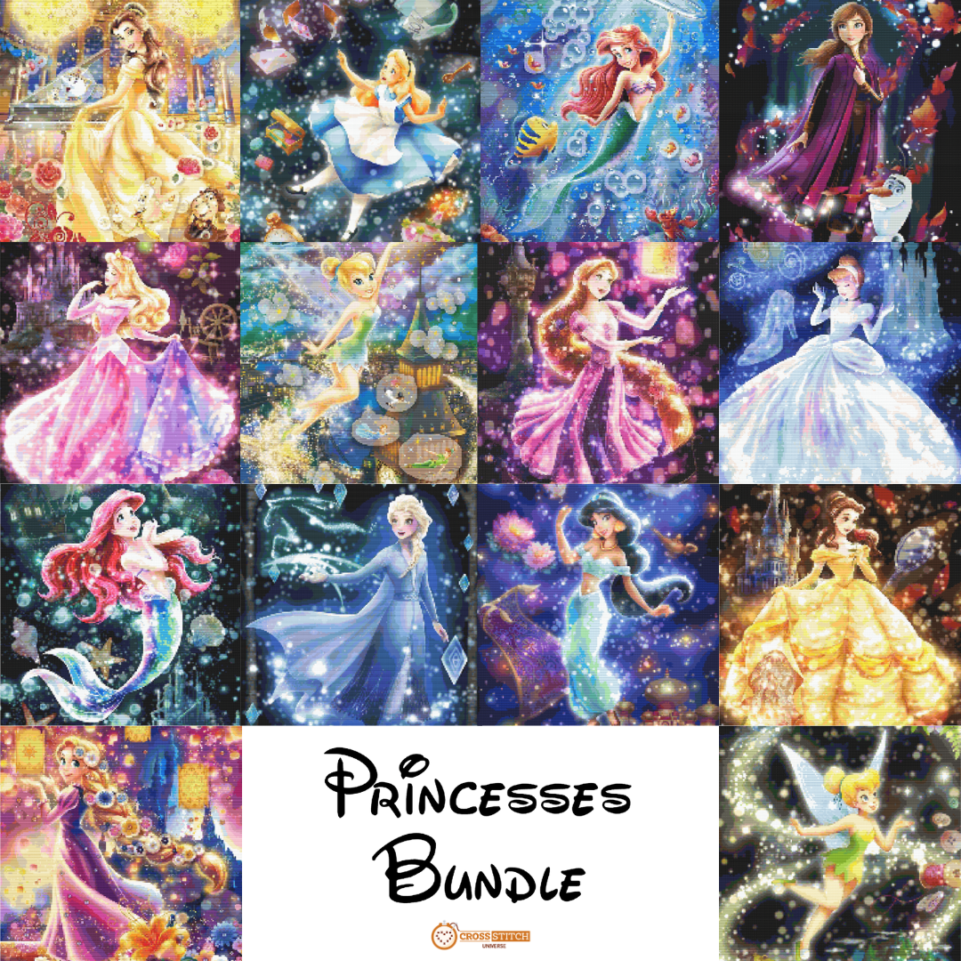 Princesses Bundle - 26 Cross Stitch Patterns PDF